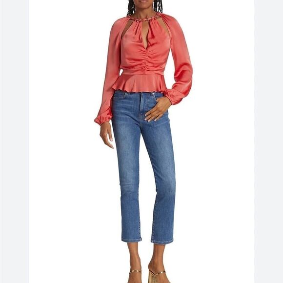 Veronica Beard Yulita Cut-Out Silk-Blend Top  NWT $498 - Picture 3 of 6